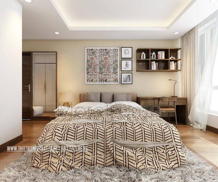 Thiết kế phòng ngủ căn hộ duplex Mandarin garden - chị Mai